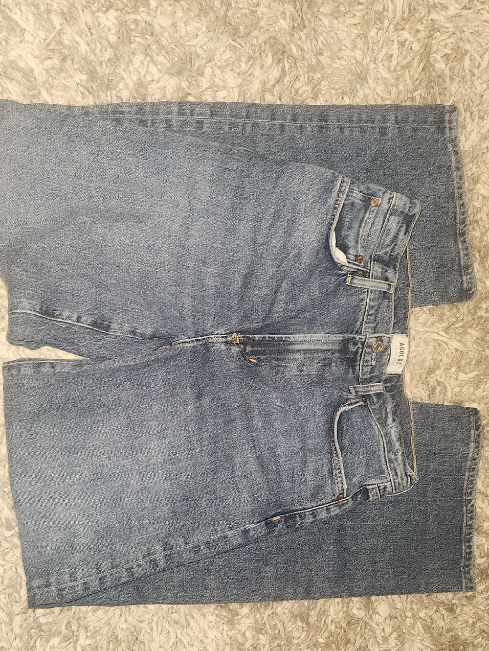 Agolde Classic Light Blue High-Rise Straight Jeans